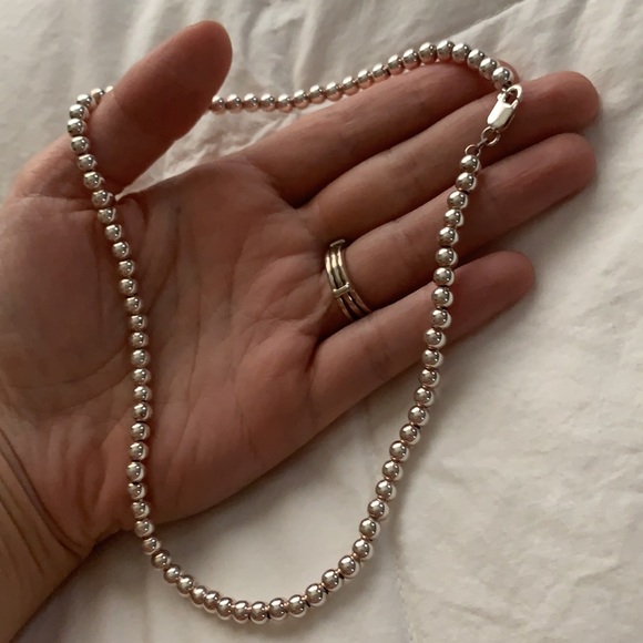 925 Choker beautiful clean elegant pearl necklace - Picture 6 of 7